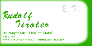 rudolf tiroler business card